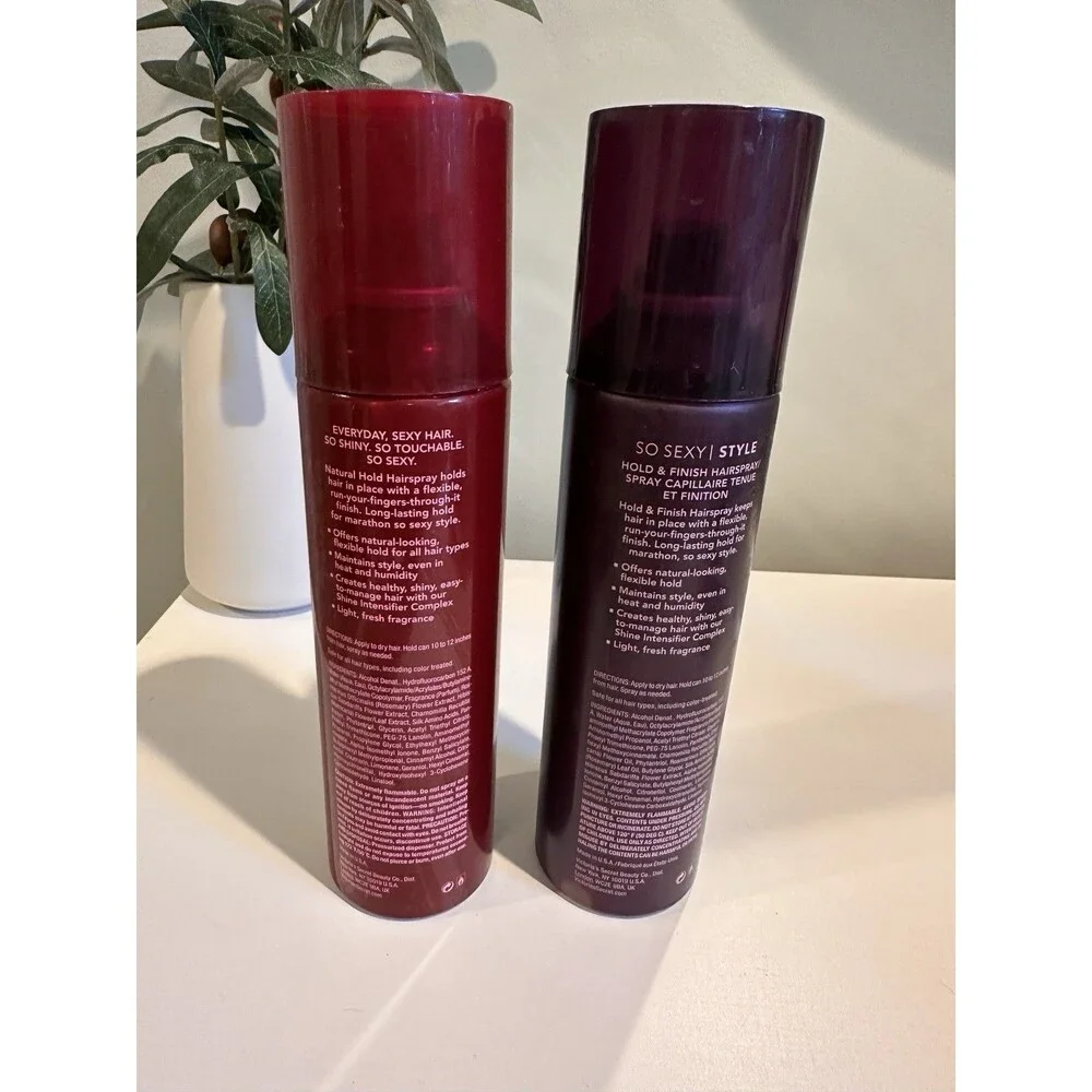 Victoria's Secret SO SEXY Hairspray Lot Natural Hold/Hold & Finish-RARE 6.9 oz
